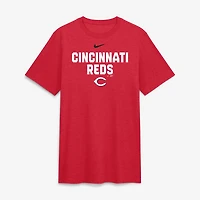 Men's Nike Heather Red Cincinnati Reds Stacked Tri-Blend T-Shirt