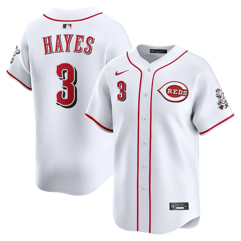 Maillot Nike Ke'Bryan Hayes blanc pour homme, édition limitée, domicile des Reds de Cincinnati