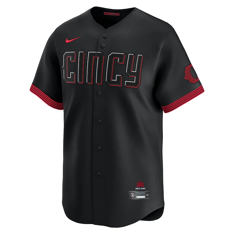Maillot Nike Ken Griffey Jr. noir pour homme, édition limitée, joueur retraité des Reds de Cincinnati City Connect