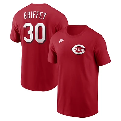 T-shirt Nike Ken Griffey Jr. rouge Cincinnati Reds Cooperstown Collection pour homme, nom et numéro