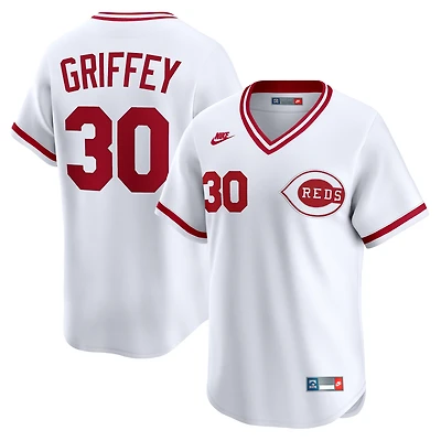 Maillot Nike Ken Griffey pour homme, blanc, collection rétro Cooperstown, édition limitée, Reds de Cincinnati
