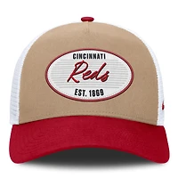 Men's Nike  Khaki/Red Cincinnati Reds Rise A-Frame Trucker Adjustable Hat