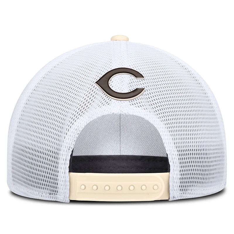 Men's Nike Natural/White Cincinnati Reds Rise Dri-FIT Trucker Adjustable Hat