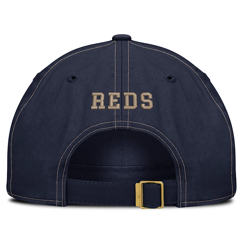Casquette ajustable Nike bleu marine Cincinnati Reds pour homme, édition spéciale Fête des Pères