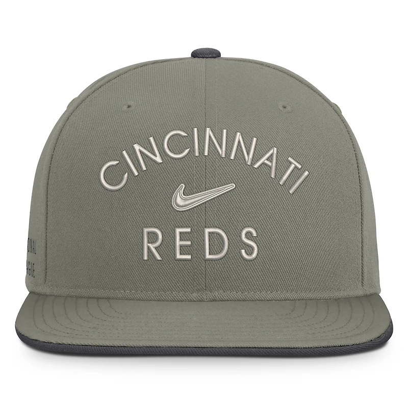 Casquette snapback Nike Cincinnati Reds Pro Dri-FIT olive pour homme