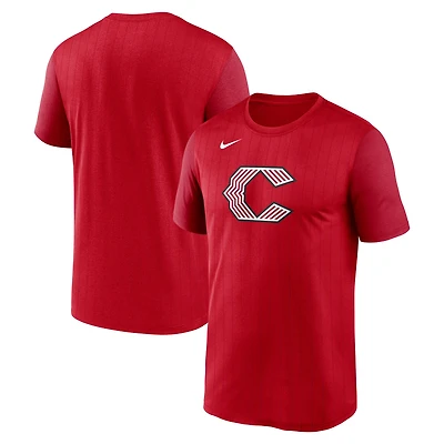 T-shirt Nike Legend Dri-FIT rouge pour homme, collection authentique City Connect 2026 des Reds de Cincinnati.