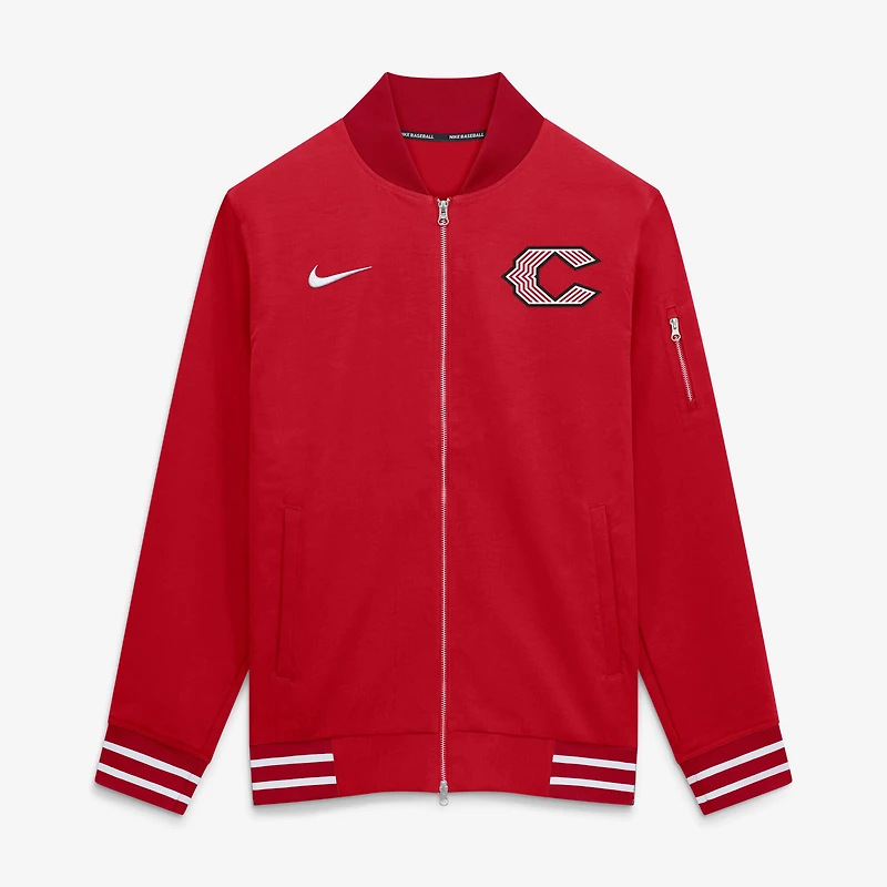 Men's Nike Red Cincinnati Reds 2026 City Connect Authentic Collection Relaxed Full-Zip Bomber Jacket