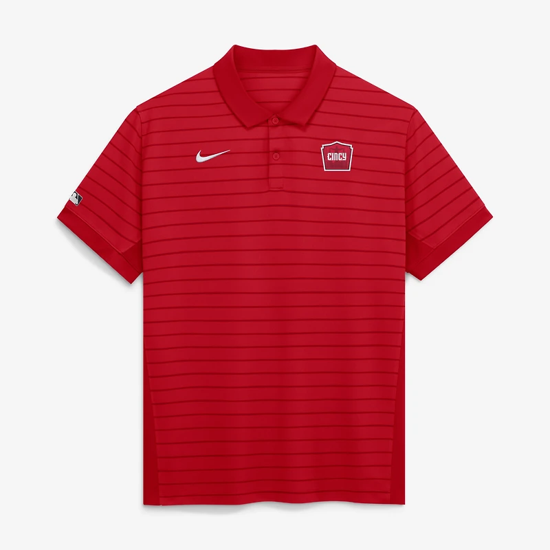 Polo rayé Dri-FIT Nike rouge Cincinnati Reds 2026 City Connect Authentic Collection pour homme