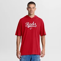 Men's Nike Red Cincinnati Reds Arched Wordmark Tri-Blend Hooded T-Shirt