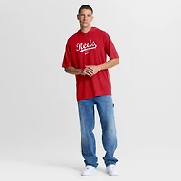 T-shirt à capuche Nike rouge Cincinnati Reds pour homme, en mélange de trois matières.