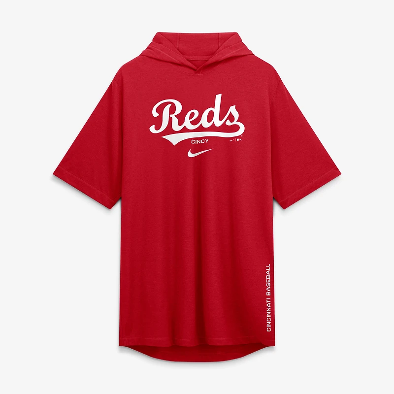 T-shirt à capuche Nike rouge Cincinnati Reds pour homme, en mélange de trois matières.