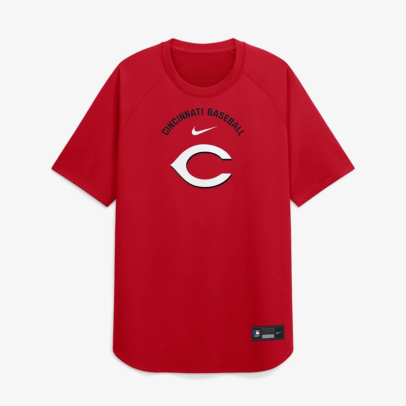 Men's Nike Red Cincinnati Reds Authentic Collection Batting Practice Pre-Game Raglan Dri-FIT Top