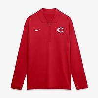 Pull-over Nike Authentic Collection Dri-FIT Raglan demi-zip pour homme, rouge, Cincinnati Reds.