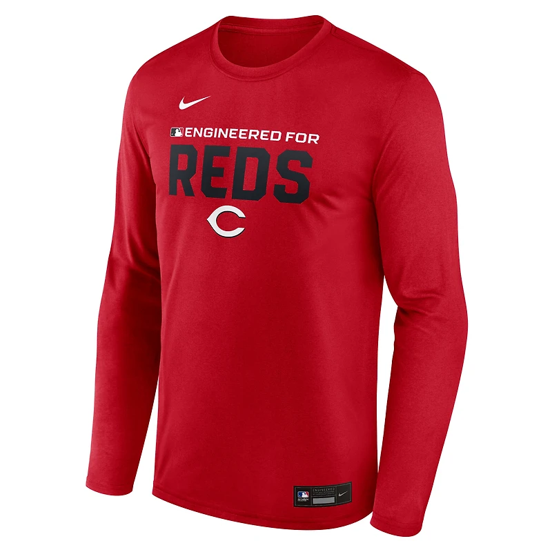 Men's Nike Red Cincinnati Reds Authentic Collection Legend Dri-FIT Long Sleeve T-Shirt