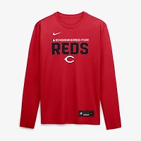 T-shirt à manches longues Nike Legend Dri-FIT Authentic Collection pour homme, rouge Cincinnati Reds