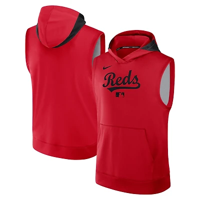 Men's Nike Red Cincinnati Reds Authentic Collection Performance Sleeveless Pullover Hoodie