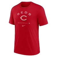 T-shirt Nike rouge Cincinnati Reds Authentic Collection Tri-Blend Performance pour homme