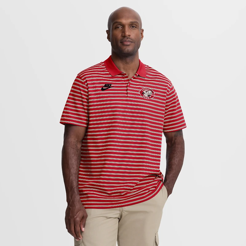 Men's Nike  Red Cincinnati Reds Cooperstown Collection Dri-FIT Victory Striped Polo