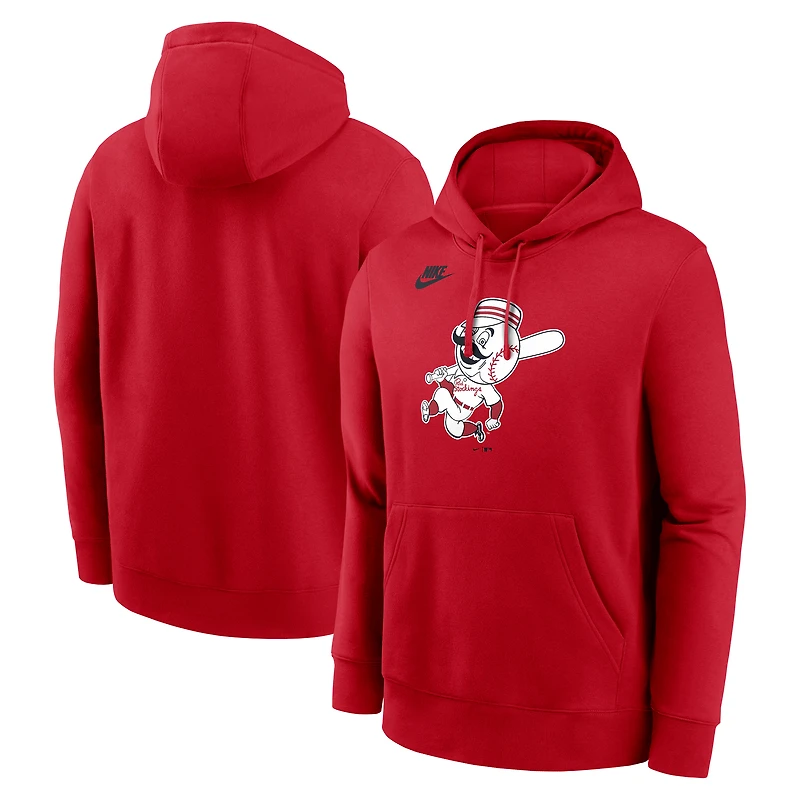 Sweat à capuche Nike rouge pour homme des Cincinnati Reds Cooperstown Collection Logo Club