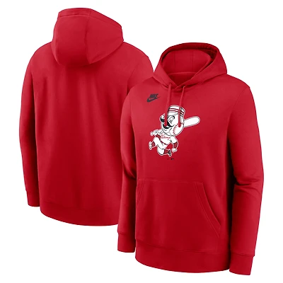 Sweat à capuche Nike rouge pour homme des Cincinnati Reds Cooperstown Collection Logo Club