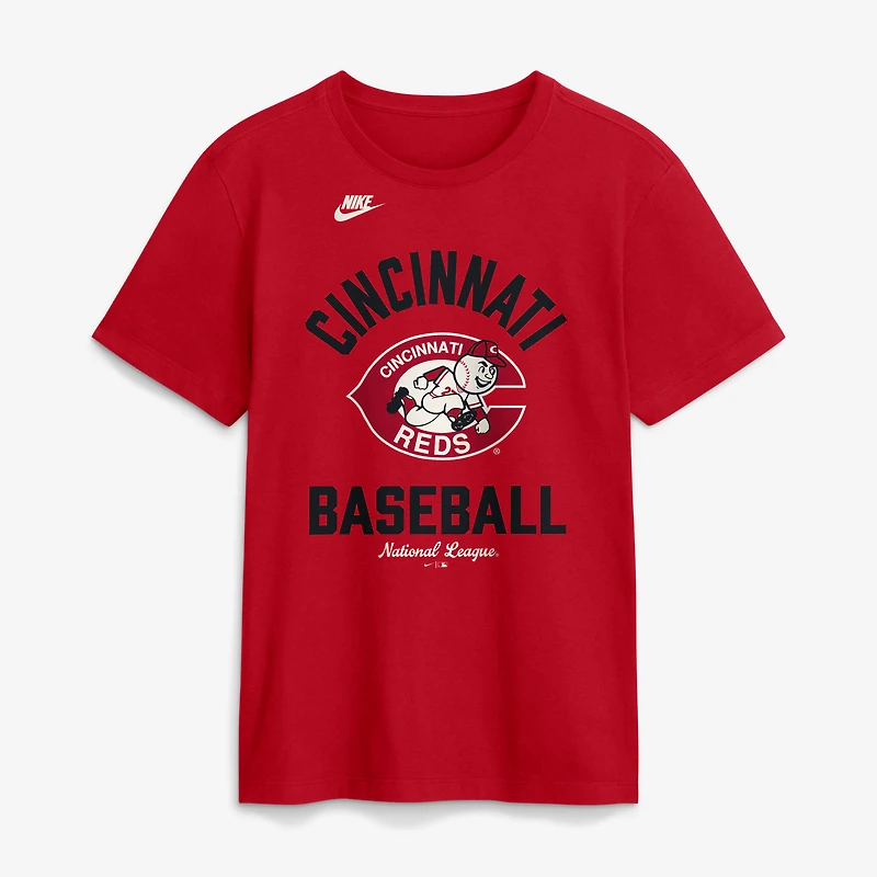 T-shirt Nike rouge pour homme, collection Cooperstown des Reds de Cincinnati