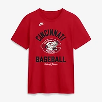 T-shirt Nike rouge pour homme, collection Cooperstown des Reds de Cincinnati