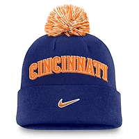 Men's Nike  Royal Cincinnati Reds Peak Cuffed Knit Hat with Pom
