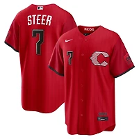 Maillot Nike Spencer Steer rouge Cincinnati Reds 2026 City Connect Stadium pour homme