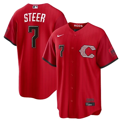 Men's Nike Spencer Steer Red Cincinnati Reds 2026 City Connect Stadium Jersey