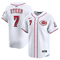 Maillot de joueur alternatif Nike Spencer Steer pour homme, blanc, Reds Cincinnati