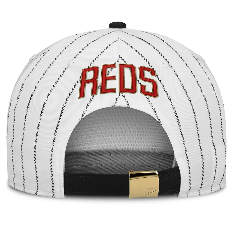 Men's Nike White/Black Cincinnati Reds Cooperstown Collection Pro Adjustable Hat