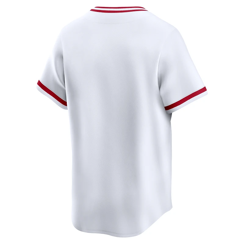 Maillot Nike blanc pour homme Cincinnati Reds Throwback Cooperstown Collection Limited