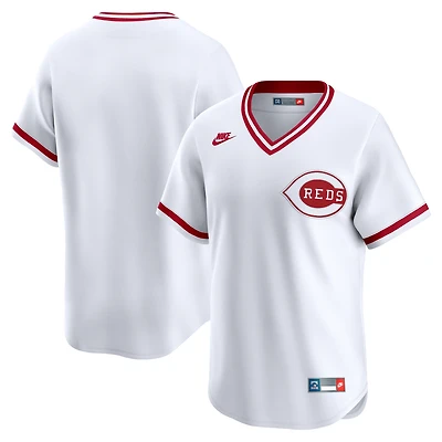 Maillot Nike blanc pour homme Cincinnati Reds Throwback Cooperstown Collection Limited