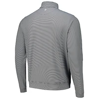 Men's Peter Millar Black Cincinnati Reds Perth Sugar Stripe Performance Quarter-Zip Top