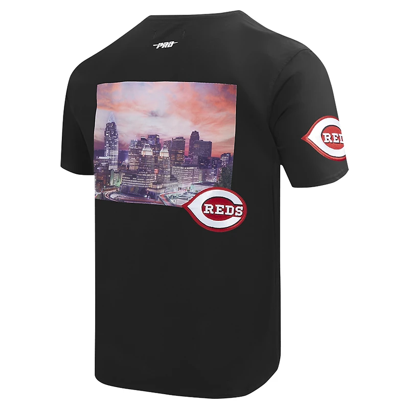 T-shirt noir Pro Standard pour hommes, paysage urbain des Reds de Cincinnati