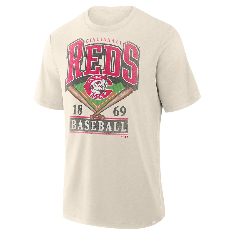 Men's Profile  Cream Cincinnati Reds Big & Tall Screen Print T-Shirt