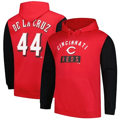 Sweat à capuche en polaire Big & Tall pour homme avec profil Elly De La Cruz Red Cincinnati Reds