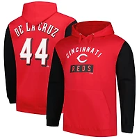 Sweat à capuche en polaire Big & Tall pour homme avec profil Elly De La Cruz Red Cincinnati Reds