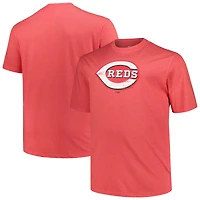 T-shirt pour hommes Profile Heather Red Cincinnati Reds Big & Tall avec logo vieilli