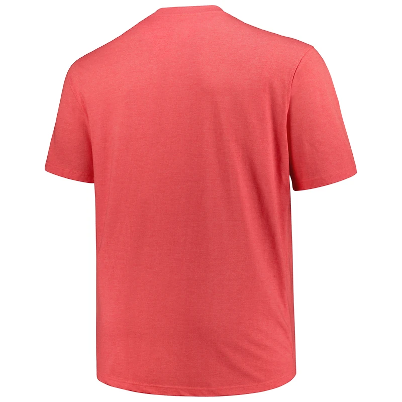 T-shirt pour hommes Profile Heather Red Cincinnati Reds Big & Tall avec logo vieilli