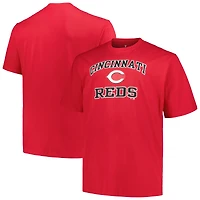T-shirt profil rouge Cincinnati Reds Big & Tall Heart Soul pour hommes