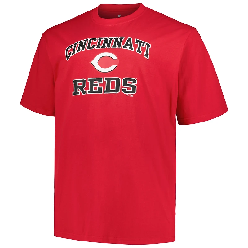T-shirt profil rouge Cincinnati Reds Big & Tall Heart Soul pour hommes