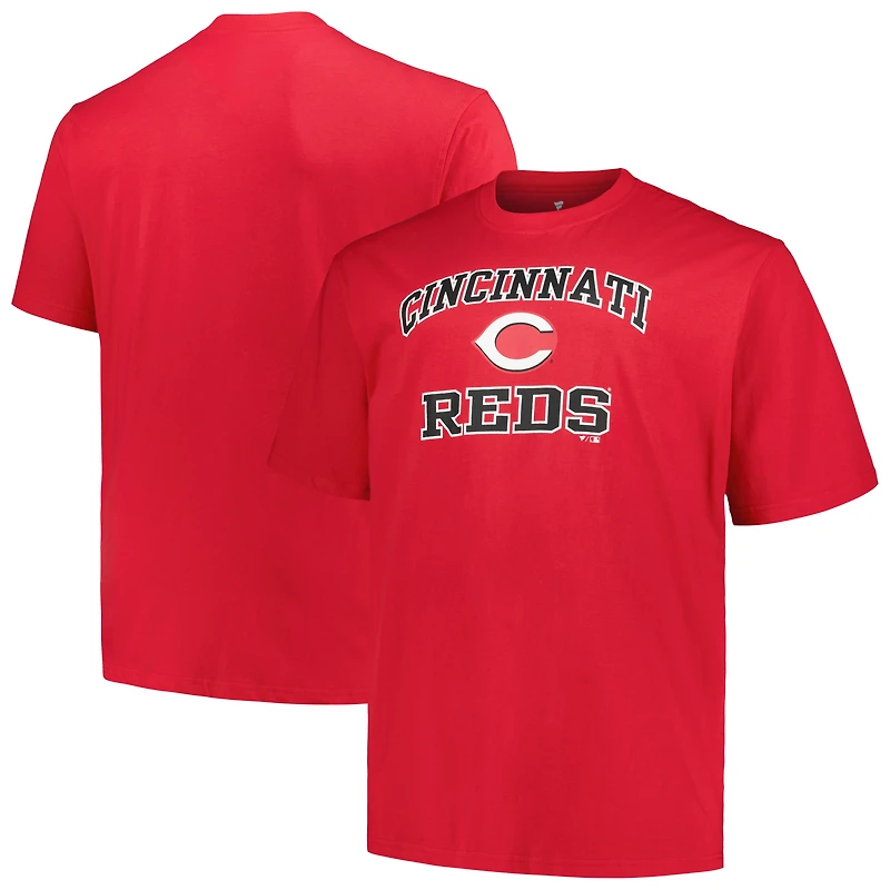 Men's Profile Red Cincinnati Reds Big & Tall Heart Soul T-Shirt