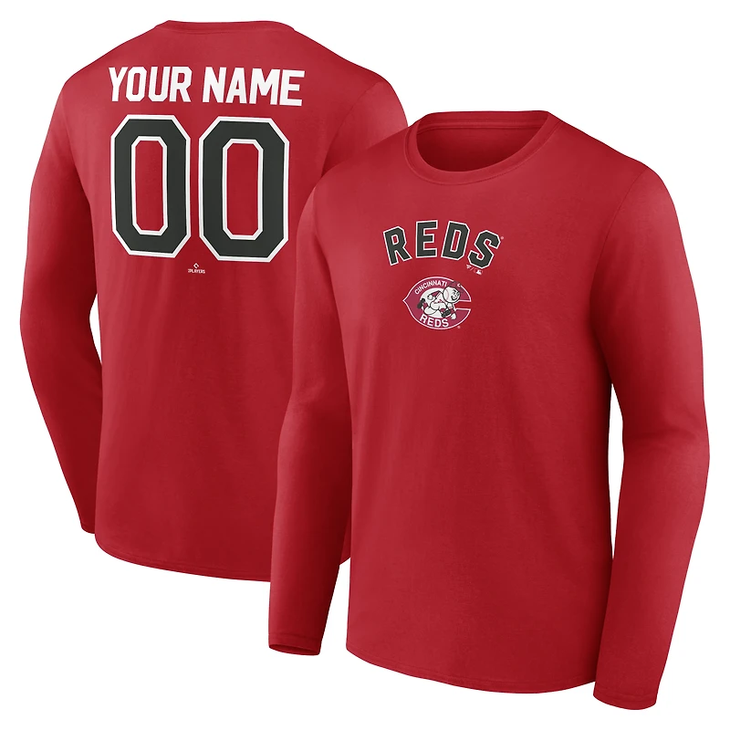 T-shirt à manches longues personnalisé rouge pour homme des Cincinnati Reds, collection Cooperstown, Winning Streak