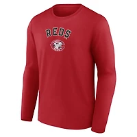 Men's Red Cincinnati Reds Cooperstown Collection Winning Streak Custom Long Sleeve T-Shirt