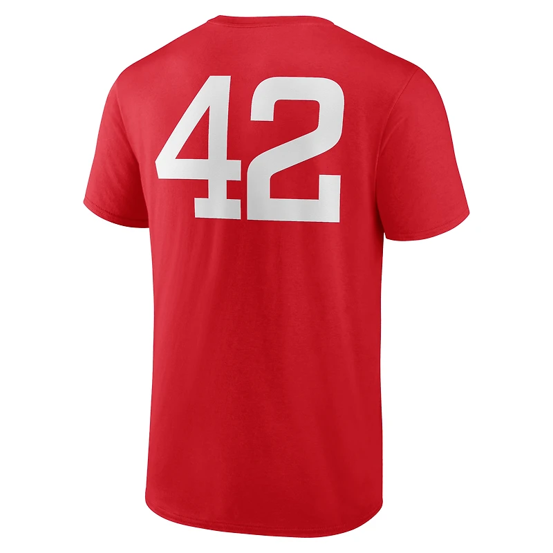 Men's Red Cincinnati Reds Jackie Robinson Day Name & Number T-Shirt