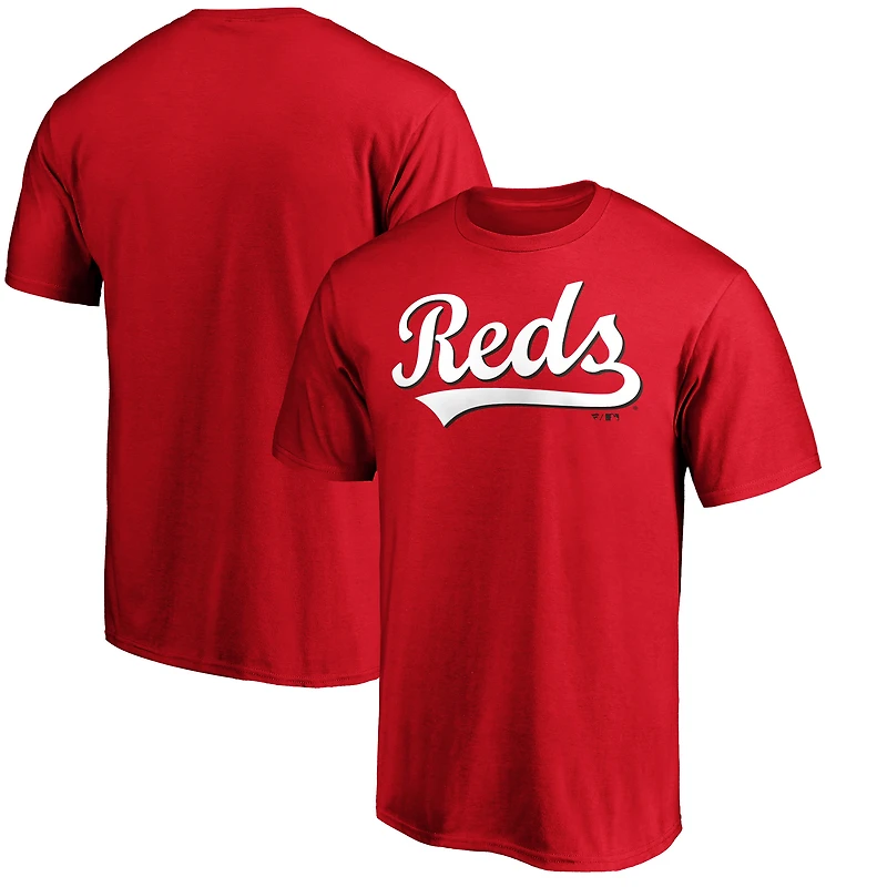 Men's  Red Cincinnati Reds Official Wordmark T-Shirt