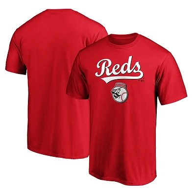 Men's  Red Cincinnati Reds Team Lockup T-Shirt