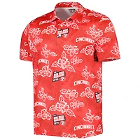 Polo pour homme Reyn Spooner Red Cincinnati Reds Cooperstown Collection Puamana Print