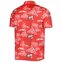Polo pour homme Reyn Spooner Red Cincinnati Reds Cooperstown Collection Puamana Print